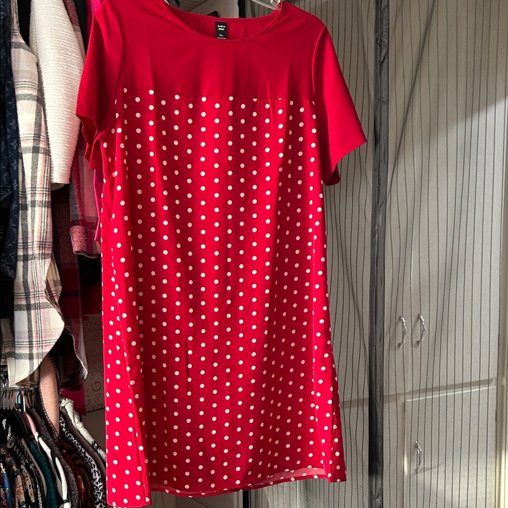 SHEIN Red Polka Dot Mini Dress